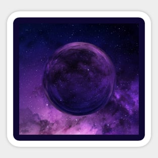 Purple Galaxy Planet Space Print Sticker